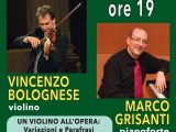 *Il violinista Vincenzo Bolognese con il pianista Marco Grisanti al Palazzo Caetani di Fondi*